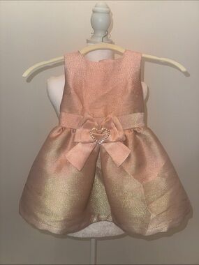 Girls' Pink Shimmer Formal Dress with Bow flower girl or party animal (or both)